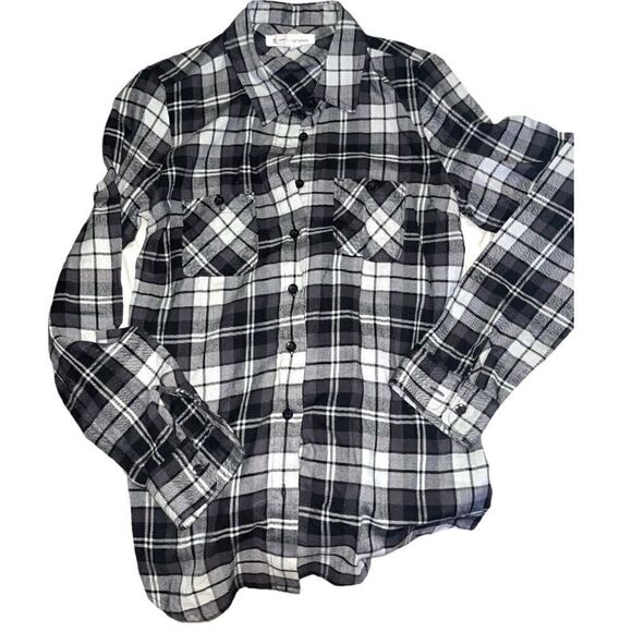 BCBG plaid button up top - Picture 1 of 2
